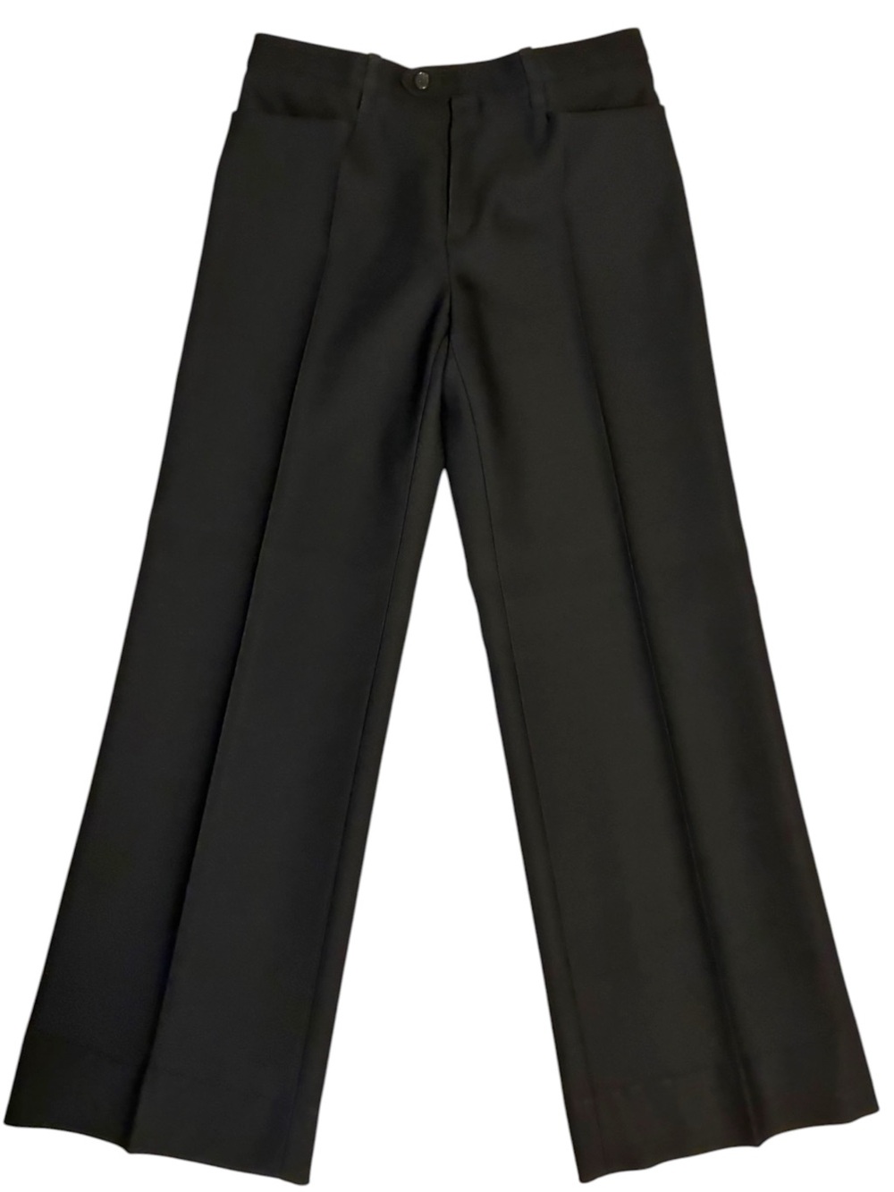 Chloé Black Wool Silk Wide Leg Tailored Trousers Made France FR 40 US 8